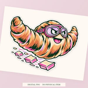 Croissant Aerodynamics close view showing the pink and green artwork and white outline.