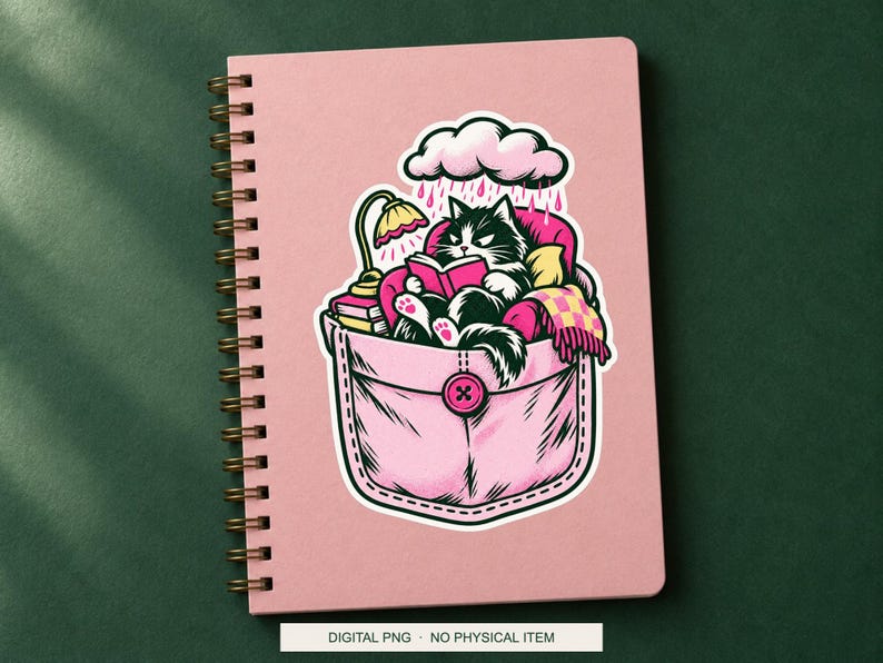 Lucky Somewhere Pocket Reading Weather digital PNG artwork shown in a styled preview. One design. Digital download only, no physical item.