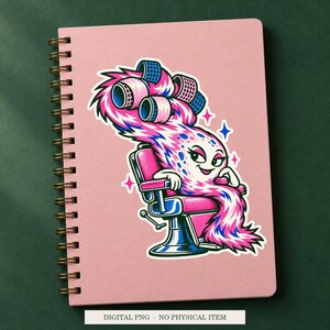 Comet Hair Appointment displayed on a notebook. Digital mockup showing a creative use for the PNG.