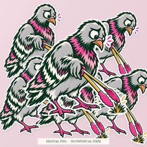 Touch Grass Tongs shown in a playful sticker cluster on powder pink. Digital mockup, no physical stickers included.