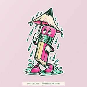 Paraplyställ med blyertspenna PNG, nyckfull clipart, transparent digital nedladdning bild 1