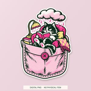 Lucky Somewhere Pocket Reading Weather digital PNG artwork shown in a styled preview. One design. Digital download only, no physical item.