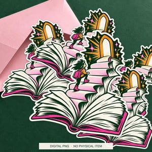 Lucky Somewhere Chapter Staircase digital PNG artwork shown in a styled preview. One design. Digital download only, no physical item.