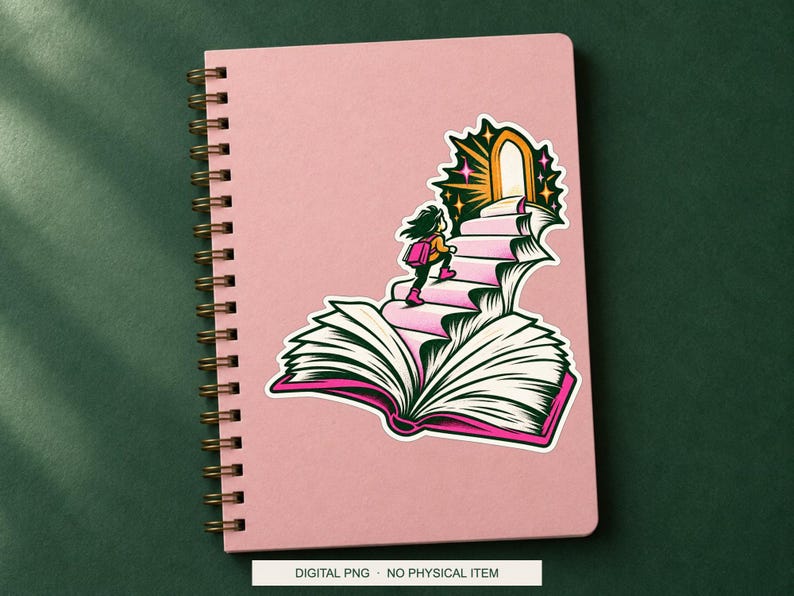 Lucky Somewhere Chapter Staircase digital PNG artwork shown in a styled preview. One design. Digital download only, no physical item.
