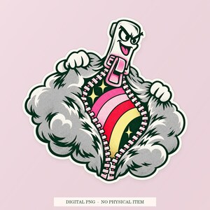 Regenbogen-Reißverschluss (PNG), verspielte Cliparts, transparenter digitaler Download Bild 1