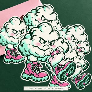 Cloud Hiking Blister displayed on an envelope with a green background. Digital mockup, no physical item included.