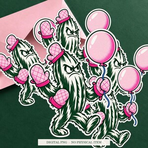 Cactus Balloon Armor displayed on an envelope with a green background. Digital mockup, no physical item included.