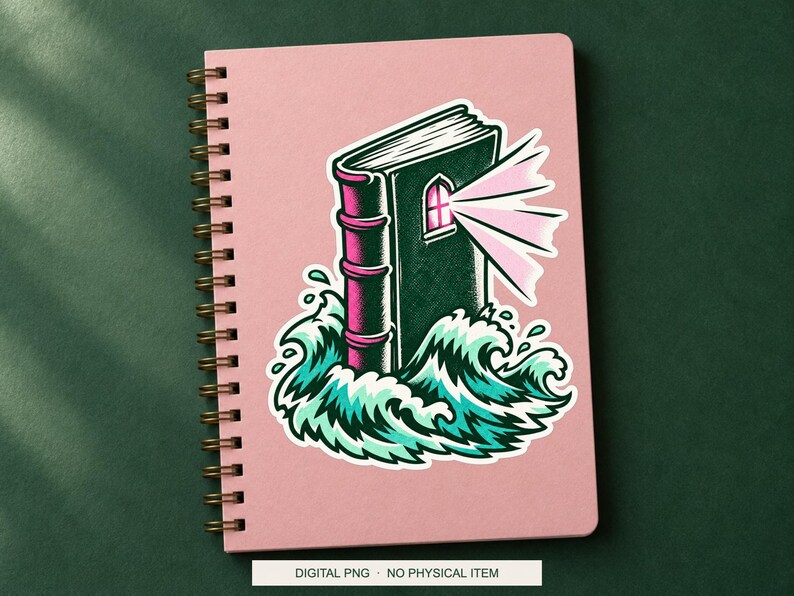 Lucky Somewhere Last Page Lighthouse digital PNG artwork shown in a styled preview. One design. Digital download only, no physical item.