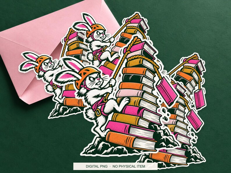 Lucky Somewhere Unread Book Avalanche digital PNG artwork shown in a styled preview. One design. Digital download only, no physical item.