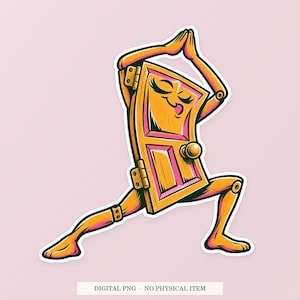 Door Hinge Yoga PNG, Whimsical Clipart, Transparent Digital Download image 1