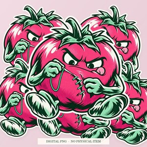 Tomato Repair Kit shown in a playful sticker cluster on powder pink. Digital mockup, no physical stickers included.