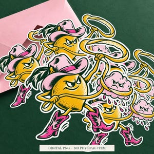 Lemon Cloud Wrangler displayed on an envelope with a green background. Digital mockup, no physical item included.