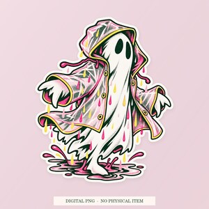Spookregenjasprobleem PNG, speelse clipart, transparante digitale download afbeelding 1