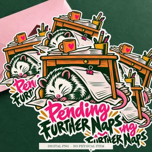 Pending Further Naps displayed on an envelope with a green background. Digital mockup, no physical item included.