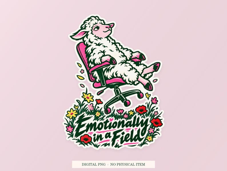 Emotionally in a Field PNG, Verspielte Cliparts, Transparenter digitaler Download Bild 1