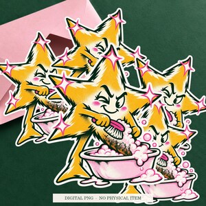 Star Laundering displayed on an envelope with a green background. Digital mockup, no physical item included.