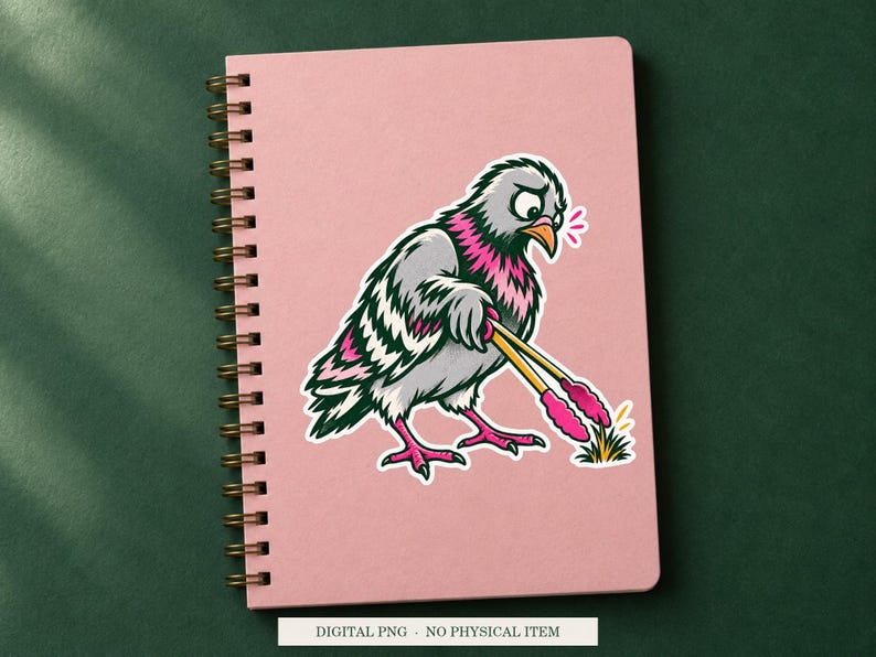 Touch Grass Tongs displayed on a notebook. Digital mockup showing a creative use for the PNG.