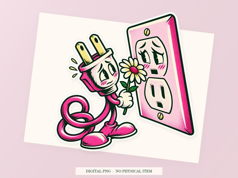 Plug Seeking Connection close view showing the pink and green artwork and white outline.