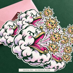Cloud Coin Purse displayed on an envelope with a green background. Digital mockup, no physical item included.