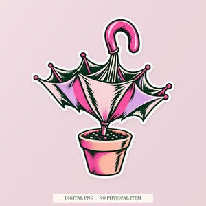 傘型室内植物PNG、風変わりなクリップアート、透明なデジタルダウンロード 画像 1