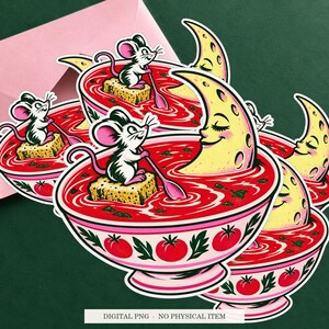 Soup Moon displayed on an envelope with a green background. Digital mockup, no physical item included.