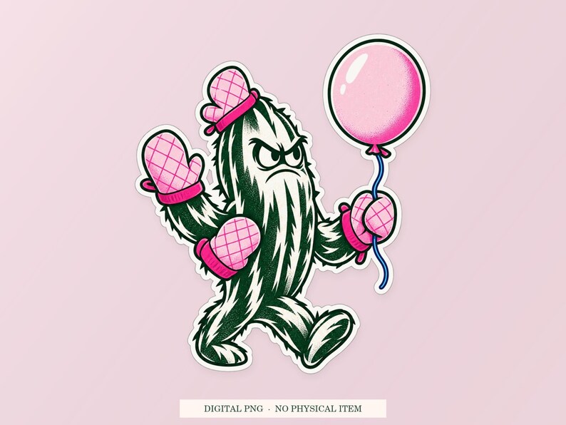 Armadura de globo de cactus PNG, imágenes prediseñadas caprichosas, descarga digital transparente imagen 1