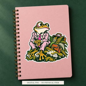 Moss Appointment displayed on a notebook. Digital mockup showing a creative use for the PNG.