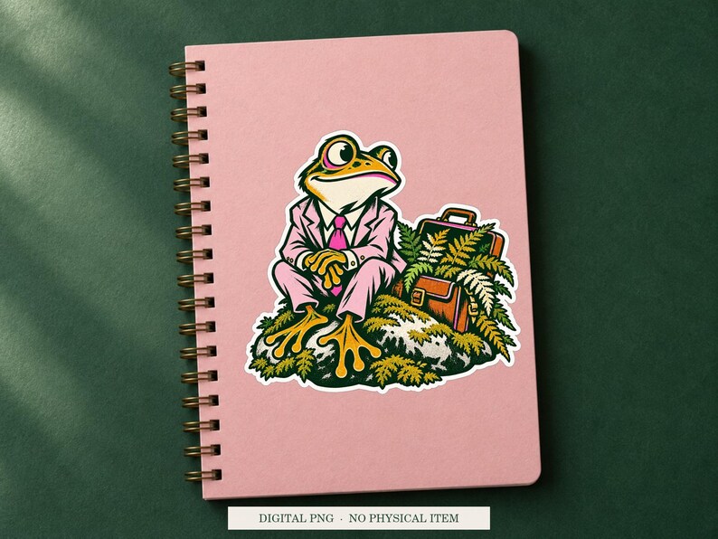 Moss Appointment displayed on a notebook. Digital mockup showing a creative use for the PNG.