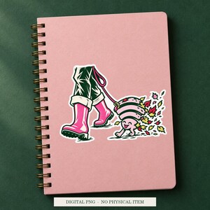 Walking the Wi Fi displayed on a notebook. Digital mockup showing a creative use for the PNG.