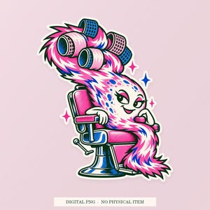 Comet Hair Appointment PNG, Whimsical Clipart, Transparent Digital Download image 1