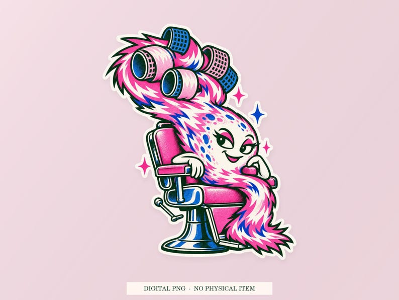Comet Hair Appointment PNG, Whimsical Clipart, Transparent Digital Download image 1