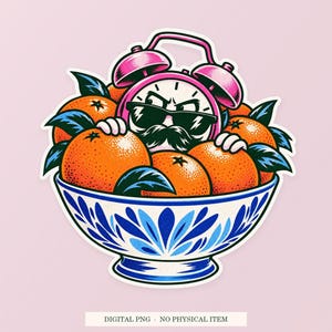 Alarm Clock Witness Protection PNG, Whimsical Clipart, Transparent Digital Download image 1
