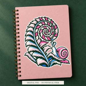 Fern Fingerprint displayed on a notebook. Digital mockup showing a creative use for the PNG.