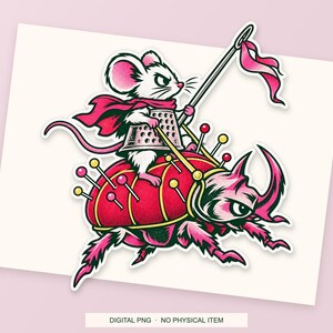Lucky Somewhere Thimble Knight digital PNG artwork shown in a styled preview. One design. Digital download only, no physical item.