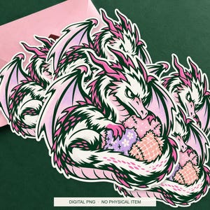 Lucky Somewhere Fabric Scrap Dragon digital PNG artwork shown in a styled preview. One design. Digital download only, no physical item.