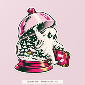 Ucieczka z nawiedzonej kuli śnieżnej PNG, fantazyjny clipart, przezroczyste pobieranie cyfrowe zdjęcie 1
