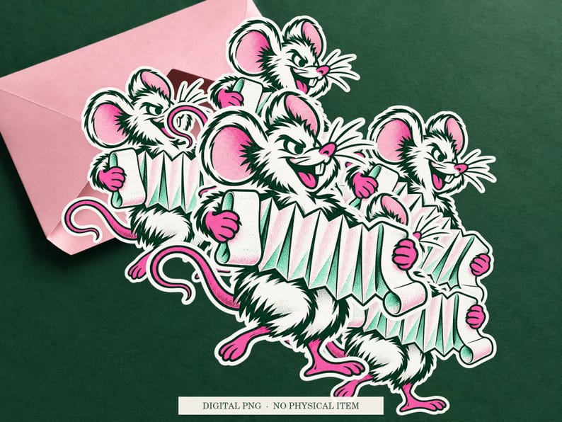 Receipt Accordion displayed on an envelope with a green background. Digital mockup, no physical item included.