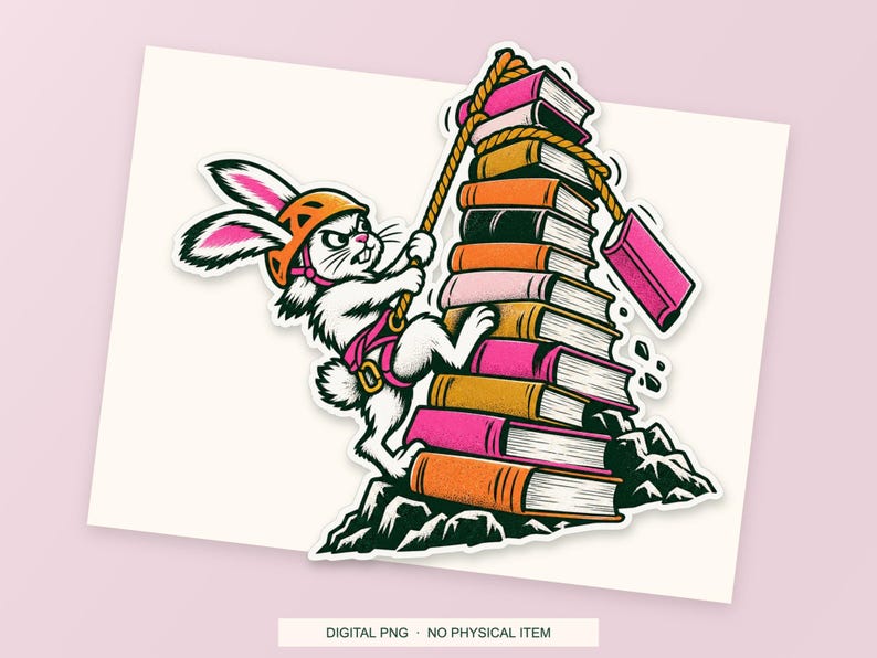 Lucky Somewhere Unread Book Avalanche digital PNG artwork shown in a styled preview. One design. Digital download only, no physical item.