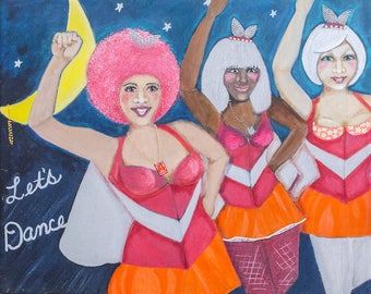 Let's Dance, a New Orleans Mardi Gras Parading Art Print