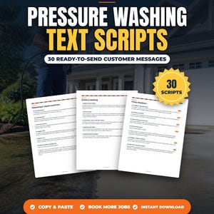 Sms-sjablonen voor hogedrukreiniging | 30 klantscripts voor bedrijven in hogedrukreiniging en softwashing | PDF