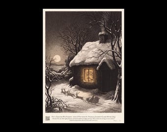 Twas the Night Before Christmas Art Print, Not a Creature Was Stirring, Christmas Eve Poem Wall Art, Clement Clarke Moore