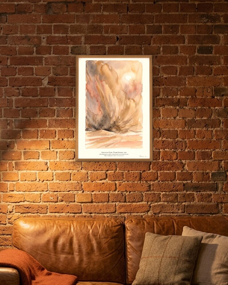 Dune Poster Art Print, Frank Herbert Arrakis Sandstorm Watercolour Wall Art, Sci Fi Book Lover Gift image 2