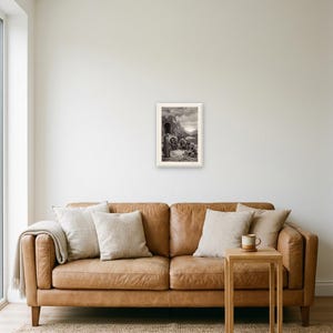 Lord of the Rings Art Print, Fellowship Grief at Moria Etching Wall Art, Lothlorien Tolkien Gift image 4