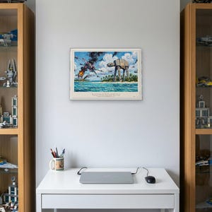 Rogue One Art Print, The Battle of Scarif: Star Wars Poster in Van Gogh Style, Sci Fi Wall Art, Star Wars Gift for Him afbeelding 4
