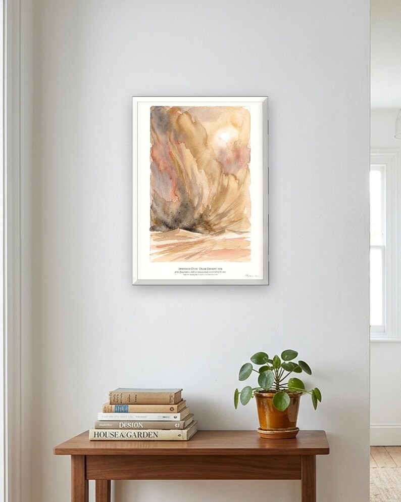 Dune Poster Art Print, Frank Herbert Arrakis Sandstorm Watercolour Wall Art, Sci Fi Book Lover Gift image 5