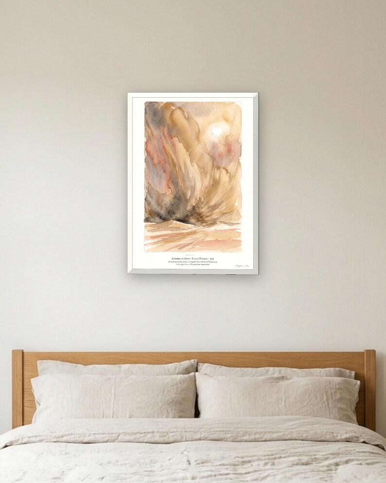 Dune Poster Art Print, Frank Herbert Arrakis Sandstorm Watercolour Wall Art, Sci Fi Book Lover Gift image 3