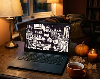 Coraline-achtergrond en printbare muurdecoratie, The Other Mother-knoopogen, Halloween-achtergrond voor telefoon en desktop (digitale download)