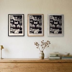 Póster de Coraline, grabado en madera de The Other Mother Button Eyes, arte mural de Halloween espeluznante de Neil Gaiman imagen 6