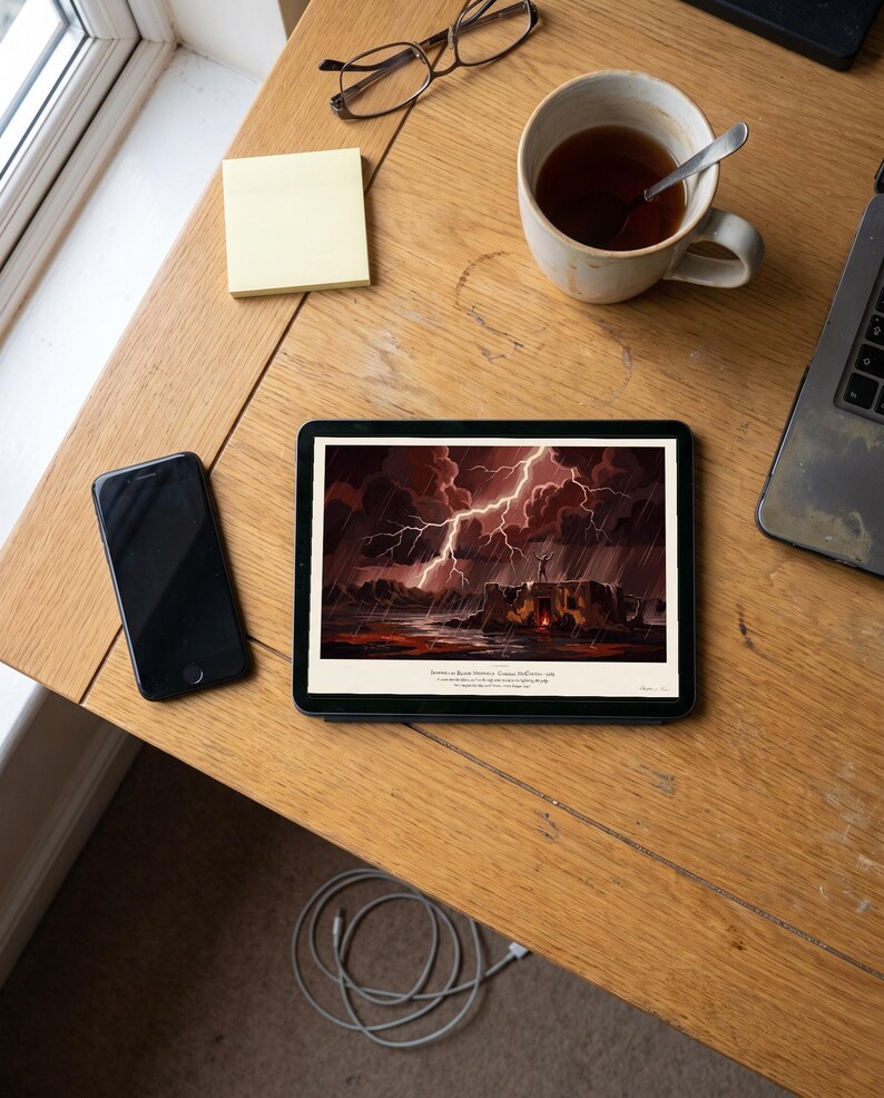 Blood Meridian Art Print, The Judge in the Storm: Cormac McCarthy Gothic Western Wall Art, Judge Holden Desert Poster, Gift for Him image 13