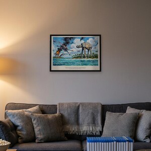 Rogue One Art Print, The Battle of Scarif: Star Wars Poster in Van Gogh Style, Sci Fi Wall Art, Star Wars Gift for Him afbeelding 5